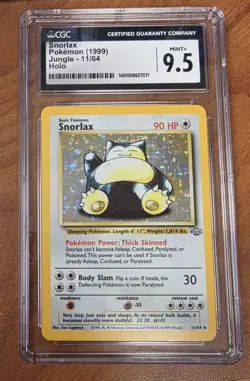 Snorlax Holo Rare Unlimited - Pokemon Jungle 11/64 - CGC 9.5 Mint+ - Pop 40 - Image 1