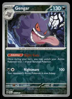Gengar Reverse Holo 057/091 SV: Paldean Fates Pokemon - Image 1