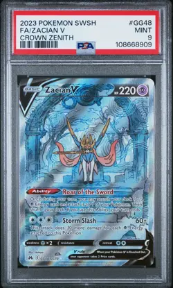 Zacian V GG48/GG70 PSA 9 Crown Zenith Pokemon 2023 - Image 1