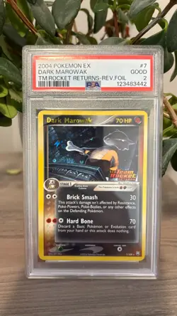 2004 Pokemon EX Dark Marowak TM. Rocket Returns-Rev.Foil #7 PSA 2 - Image 1