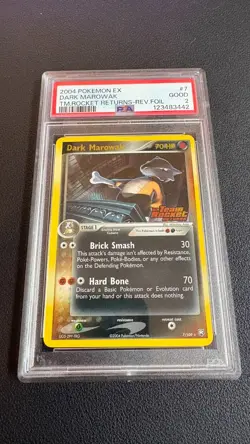 2004 Pokemon EX Dark Marowak TM. Rocket Returns-Rev.Foil #7 PSA 2 - Image 2