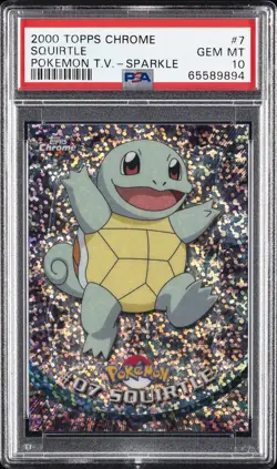 2000 TOPPS CHROME POKEMON T.V. SPARKLE #7 SQUIRTLE PSA 10 - Image 1