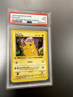1999 Pokemon Base Set Pikachu Yellow Cheeks 1st Edition PSA 9 #58 Shadowless - Image 1
