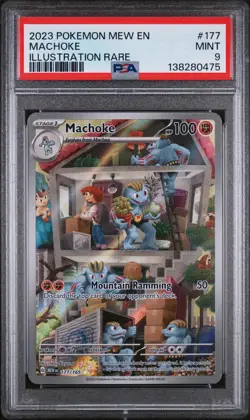 2023 Pokemon Mew EN-151 Machoke Illustration Rare PSA 9 #177 - Image 1