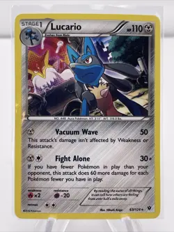 Lucario 63/124 Fates Collide Holo NM Pokemon Card English - Image 1