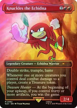 IN HAND - Knuckles the Echidna ✨RAINBOW FOIL✨ Secret Lair x Sonic - Magic MTG - Image 1