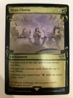 Elven Chorus Showcase Scrolls Foil LTR 0611 MTG LOTR Tales of Middle Earth 2023 - Image 1