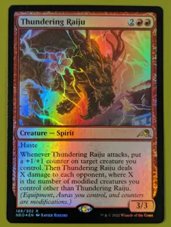 FOIL Thundering Raiju x1 Kamigawa: Neon Dynasty 1x MTG Magic the Gathering - Image 1