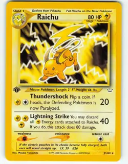 Raichu - 1st Edition - 21/64 Neo Revelation - Pokemon TCG - 2001 - Image 1