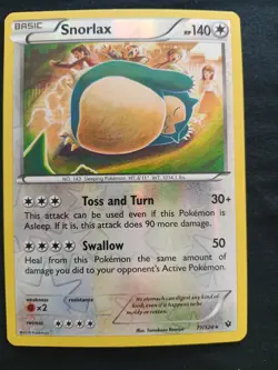 Snorlax 77/124 Rare Reverse Holo Pokemon - XY Fates Collide - LP/NM - Image 1