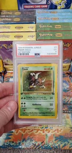 Pokemon 1999 1st Edition Jungle Pinsir Holo ✨ 9/64 PSA 5 Excellent! - Image 1