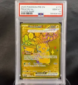Pokemon Prismatic Evolutions Pikachu EX 179/131 PSA 10 Hyper Rare Gem Mint - Image 1