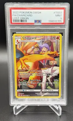 Pokemon TCG Charizard Lost Origin Holo Ultra Rare Card TG03/TG30 PSA 9 Mint - Image 1
