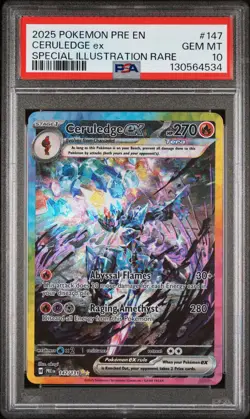 2025 POKEMON PRISMATIC EVOLUTIONS SPECIAL ILLUSTRATION RARE CERULEDGE EX PSA 10 - Image 1