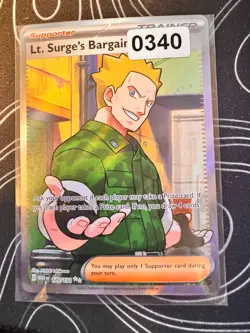 Pokemon Lt. Surge's Bargain Full Art Holo Mega Evolutions - Image 1