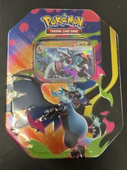 Pokemon TCG Mega Charizard X EX Tin 4x SEALED BOOSTER PACKS IN-HAND PROSHIPPER - Image 1