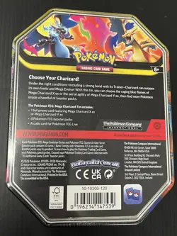 Pokemon TCG Mega Charizard X EX Tin 4x SEALED BOOSTER PACKS IN-HAND PROSHIPPER - Image 2