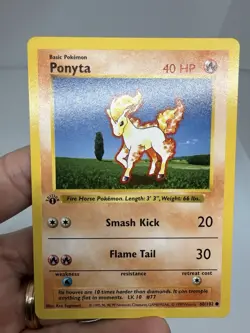 Ponyta - 1st Edition Base Set Shadowless 60/102 1999 Pokemon Card MT / GM - Image 1