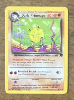 Pokemon Dark Primeape Team Rocket 43/82 Regular Rare 2000 English 60 HP - Image 1
