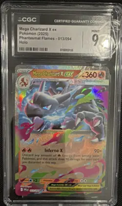 Mega Charizard X ex CGC 9 013/094 Phantasmal Flames Holo Pokemon Card 🔥🔥🔥 - Image 1