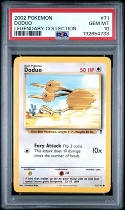 2002 Pokemon Legendary Collection # 71 Doduo PSA 10 Card! GEM MINT! NEW CERT! - Image 1