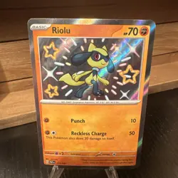 Pokemon TCG Riolu 173/091 Paldean Fates Shiny Holo Rare S&V 173/091 - Image 2