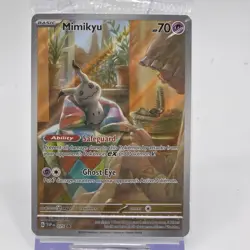 Pokemon Mimikyu SVP 075 Paldean Fates ETB Promo Sealed Full Art - Image 1