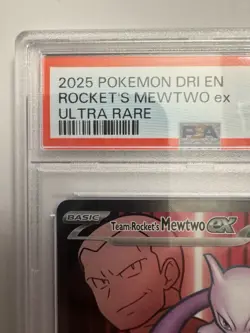 Pokemon TCG Destined Rivals Team Rockets Mewtwo EX Ultra Rare 213/182 PSA 10 - Image 2