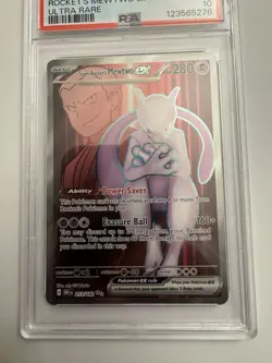 Pokemon TCG Destined Rivals Team Rockets Mewtwo EX Ultra Rare 213/182 PSA 10 - Image 4