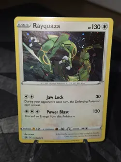 Head🔥 SWIRL 🌀 Rayquaza SWSH029 Cosmos Holo Rare Crown Zenith Pokemon - Image 1