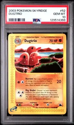 SEQUENTIAL PSA 10 DIGLETT 50 & DUGTRIO 52 SKYRIDGE POKEMON GEM MINT - Image 4