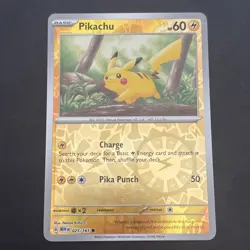 Pikachu 025/165 Reverse Holo Sv: Scarlet & Violet 151 Pokemon TCG NM 2023 - Image 1