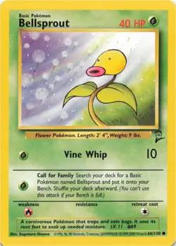 Pokemon - Bellsprout #066/130 - Base Set 2 Common - Image 1