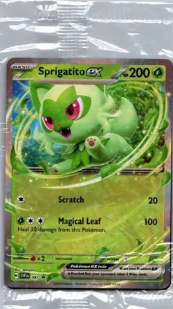Pokemon TCG Sprigatito ex SVP 087 2024 Scarlet & Violet Sealed Black Star Promo - Image 1