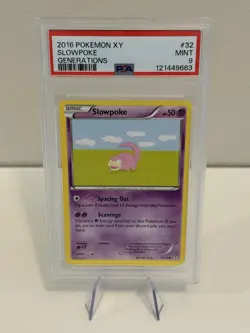 Slowpoke PSA 9 #32/83 Common Pokemon Generations 2016 - Image 1