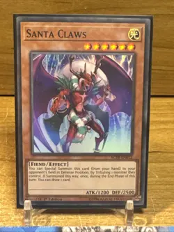 YUGIOH Santa Claws 1st Edition AC18 EN012 Super Rare NM - Image 1