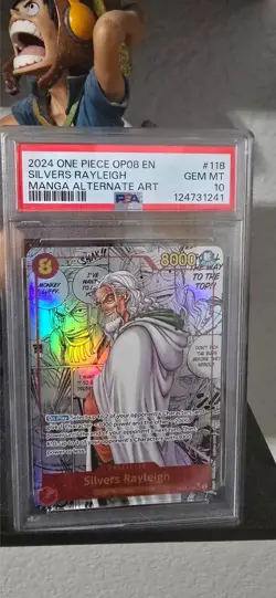 Bandai One Piece CCG Silvers Rayleigh OP08-118 Two Legends Manga Alt PSA 10 - Image 1