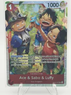 One Piece Ace & Sabo & Luffy OP13-007 Carrying On His Will English Near Mint - Image 1