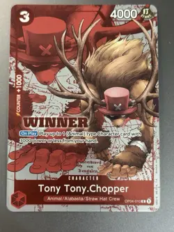 Tony Tony Chopper RARE WINNER CHAMPIONSHIP ALT ART OP04-010 ONE PIECE TCG - Image 3