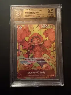 ONE PIECE BGS 9,5 MONKEY D. LUFFY FOIL OP01-024 SR THE BEST PREMIUM BOOSTER EN - Image 1