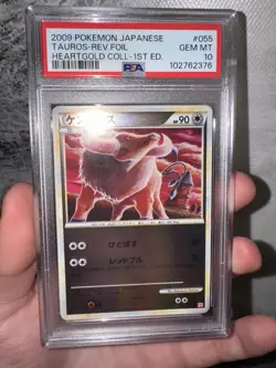Pokemon Cards 2009 Japanese Tauros Psa 10 Gem Mint Reverse Holo Heartgold Komiya - Image 1