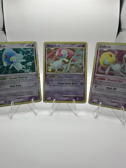 Pokemon TCG Mysterious Treasures Lot Of 3 Azelf, Uxie, Mesprit Holo Rare Cards - Image 1