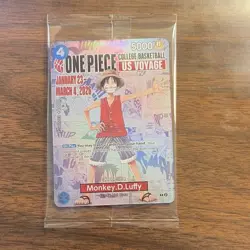Bandai One Piece CCG Monkey D. Luffy US Voyage P-055 Holo Promo Card - Image 1
