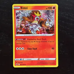 Entei 021/159 Pokemon Crown Zenith Sword & Shield Holo Rare Card NM - Image 1