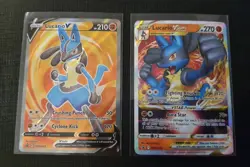Lucario V & Lucario Vstar Black Star Sword & Shield Promo Cards SWSH213 NM - Image 1