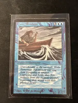 1993 MTG Magic the Gathering Alpha Water Elemental Card Raw MP - Image 1
