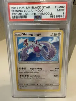 2017 Pokemon SM Black Star Promo #SM82 Shining Lugia Holo Card PSA 9 - Image 2
