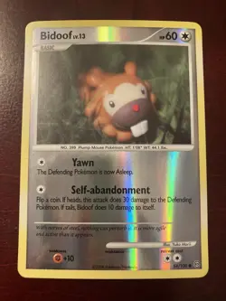 Bidoof 54/100 Stormfront Reverse Holo English 2008 Pokemon TCG Card NM - Image 1