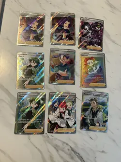 Pokemon Trainer Full Art Holo Card Lot Acerola Allister Roxanne 9 Cards - Image 1