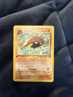 Pokemon TCG Kabuto First Edition Fossil 50/62 Common Non-Holo Card - Image 1
